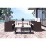 Voir la diapositive 3 : CONCEPT USINE Salon de jardin encastrable Marron-Blanc 8 places FLORIDA