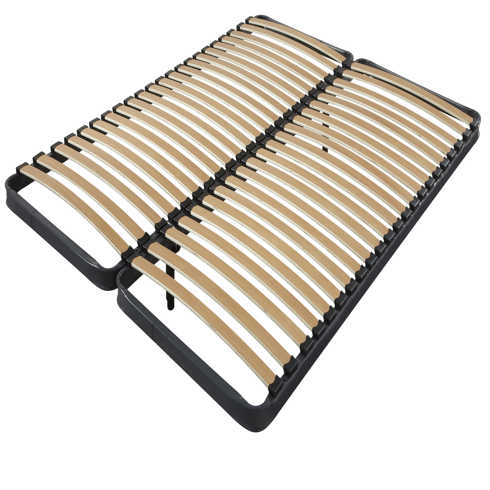 EBAC Cadre métallique 22 lattes multi-plis bois 2x70x190 cm
