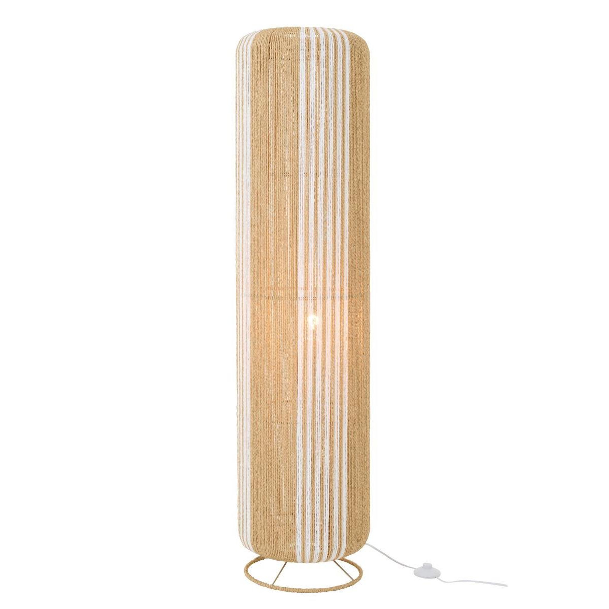 Voir la diapositive 2 : J-LINE Lampadaire corde  chase  138cm blanc & naturel