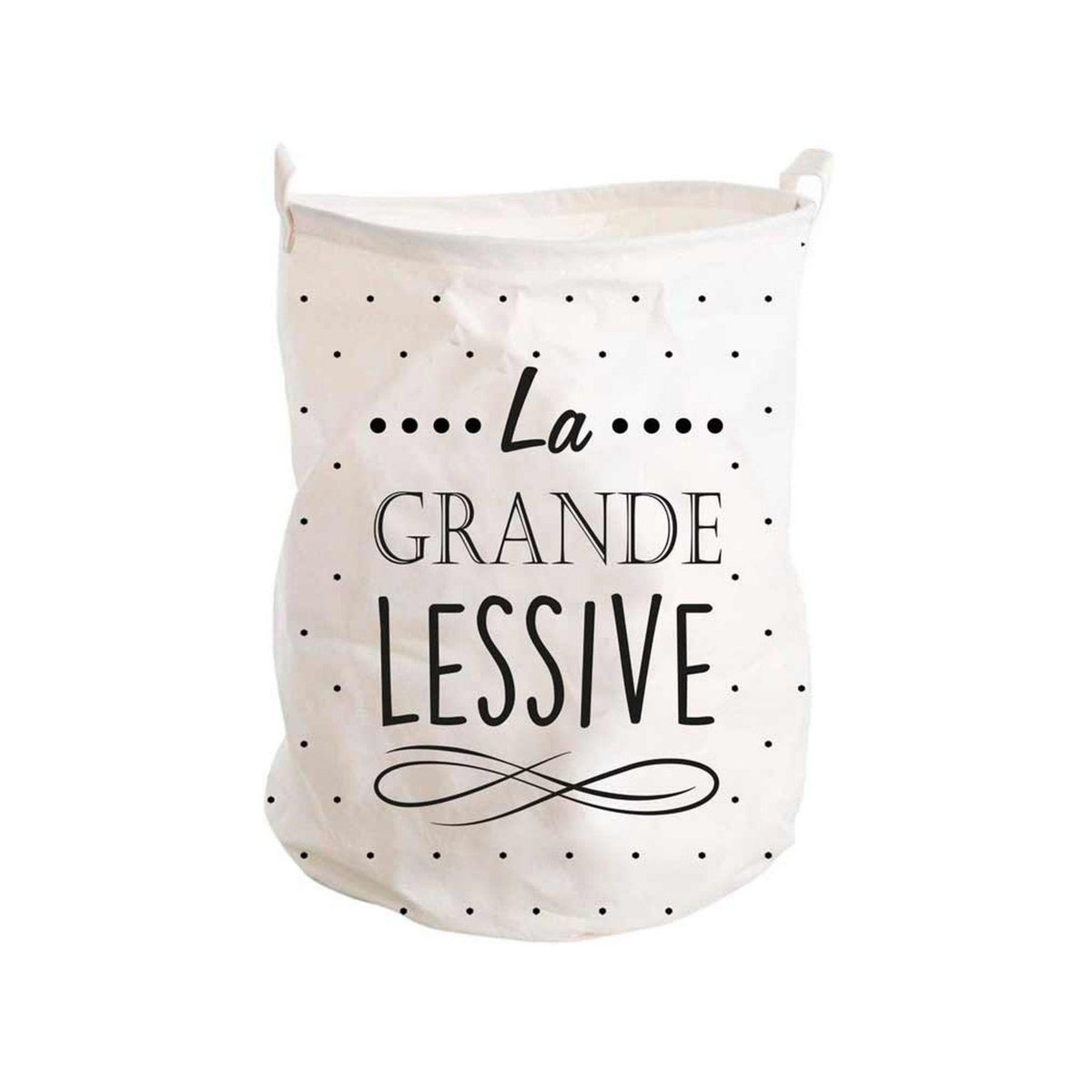 SUD TRADING Panier à linge  Grande lessive  - 40 x 50cm - blanc