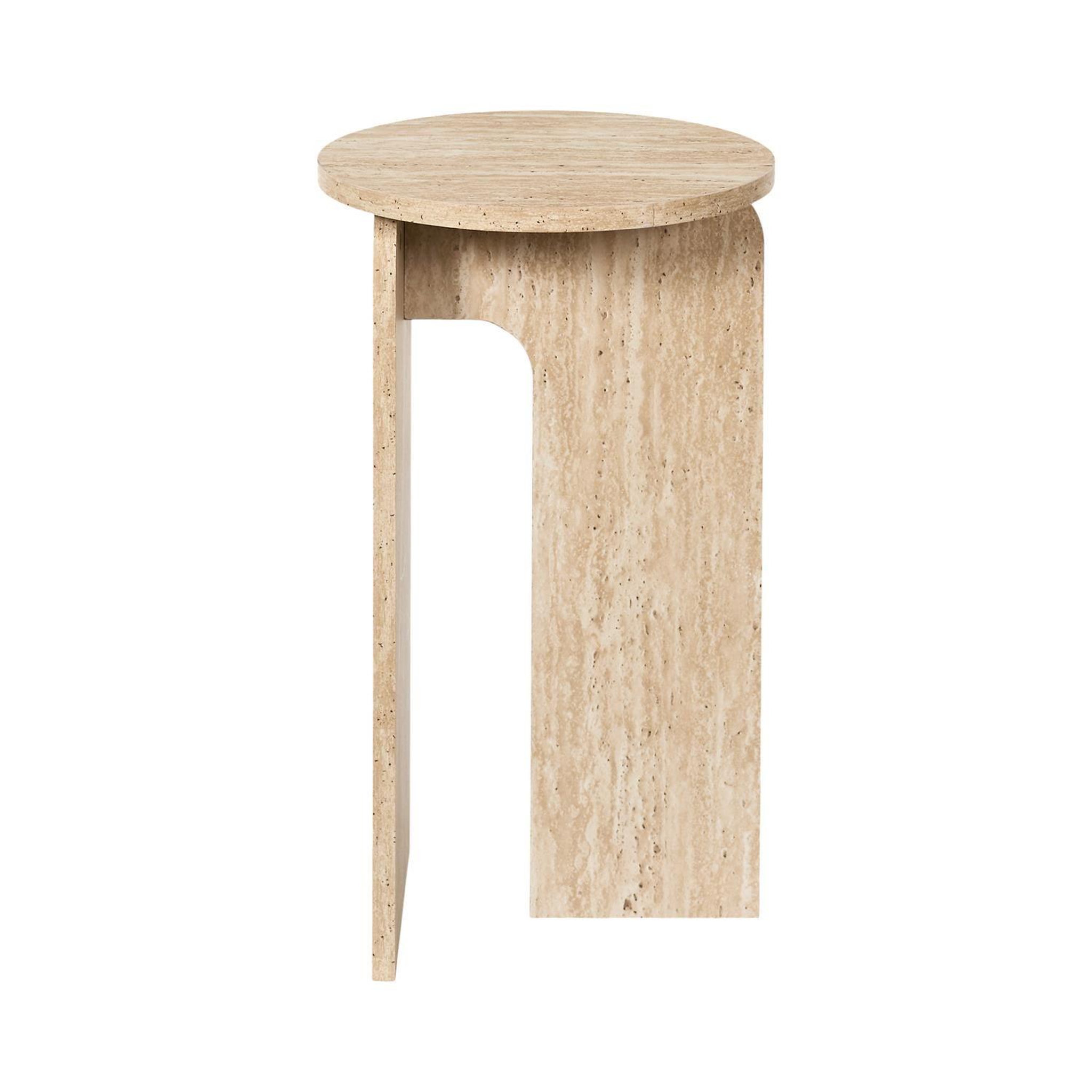 The Home Deco Factory Table d'appoint ronde effet travertin pietra - d.30 cm - beige
