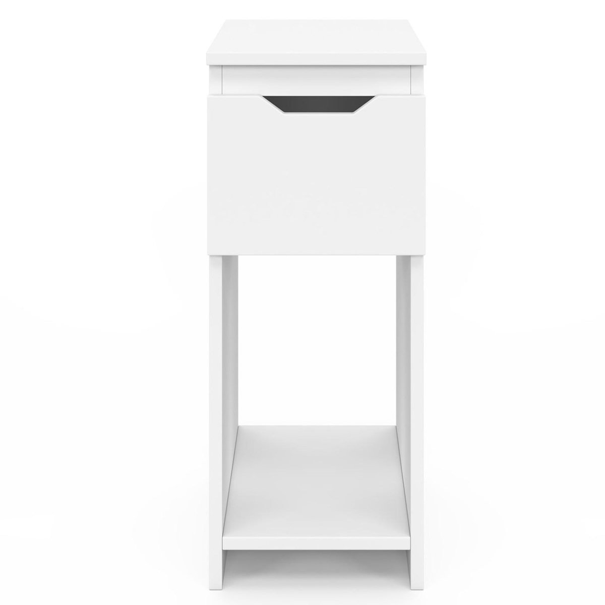 ID MARKET Lot de 2 tables de chevet ANOUK 1 tiroir avec niche blanc