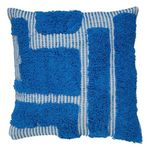 ATMOSPHERA Coussin Déco Tufté  Poppy  50x50cm Bleu