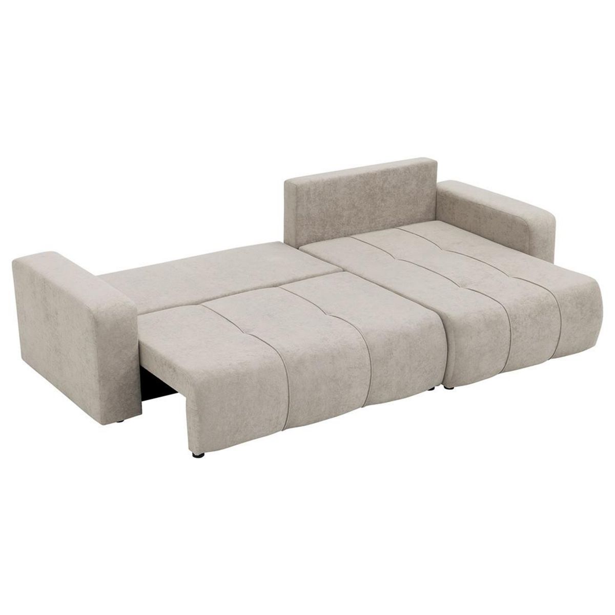 BEST MOBILIER Nicole - canapé d'angle réversible 5 places convertible avec coffre en tissu