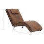 Voir la diapositive 6 : VIDAXL Chaise longue de massage avec oreiller Marron Similicuir daim