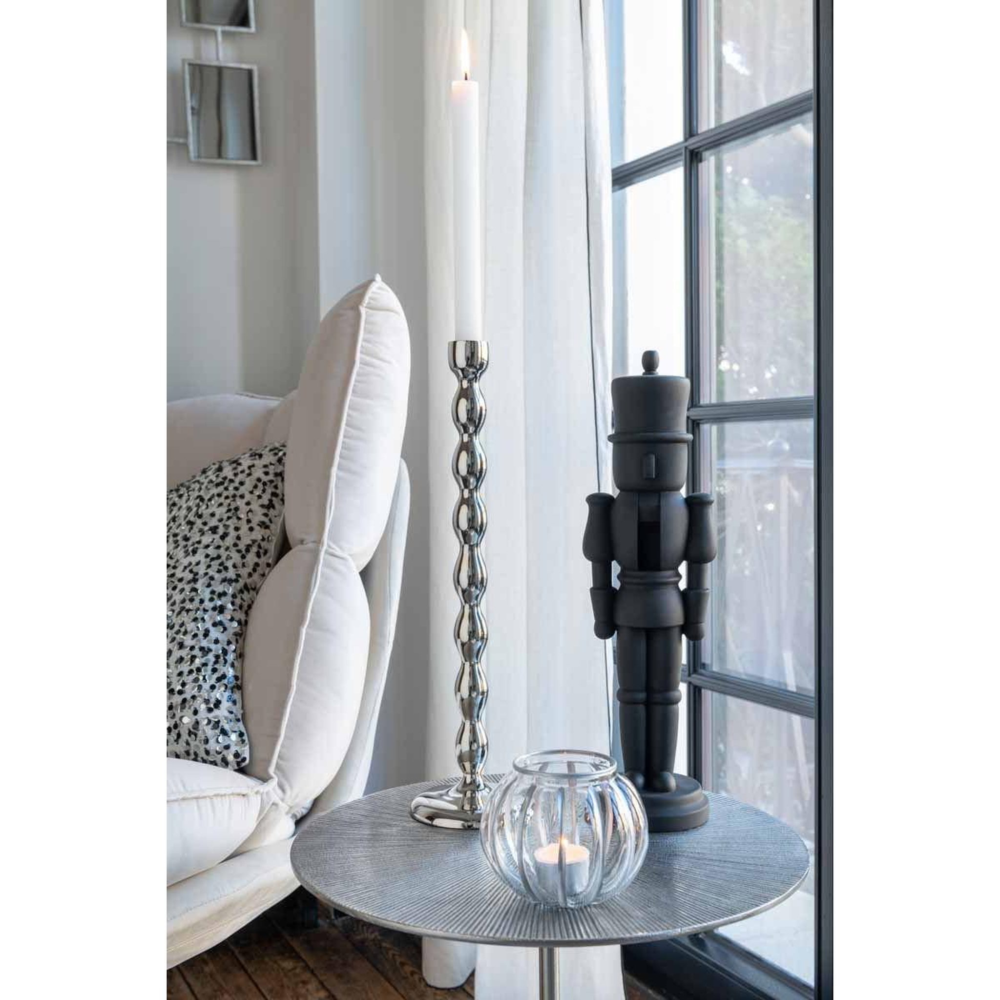 Voir la diapositive 3 : J-LINE Chandelier Design  Sphères Brillantes  40cm Argent