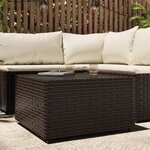 VIDAXL Table basse de jardin carre marron 50x50x30 cm resine tressee