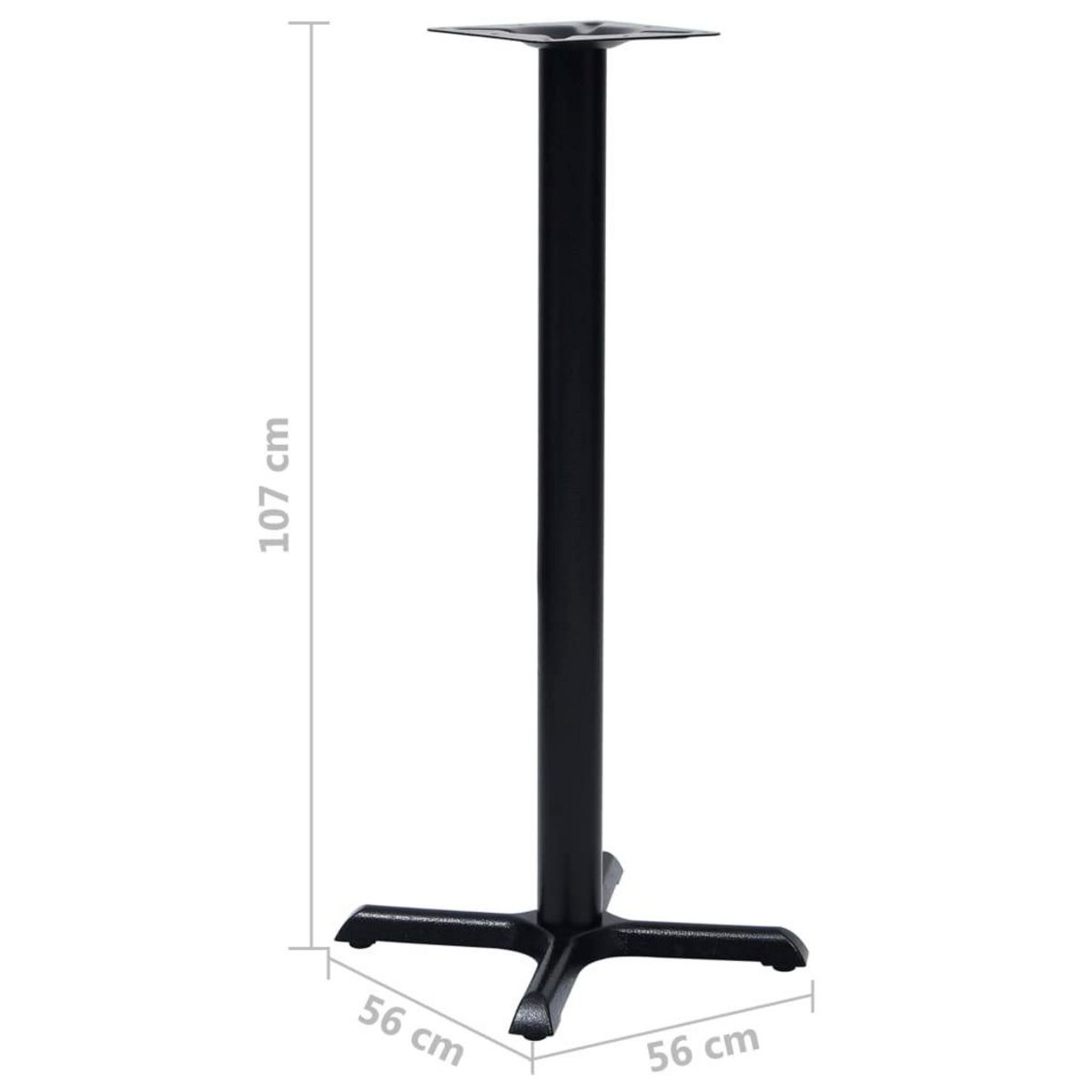 VIDAXL Pied de table de bistro Noir 56x56x107 cm Fonte