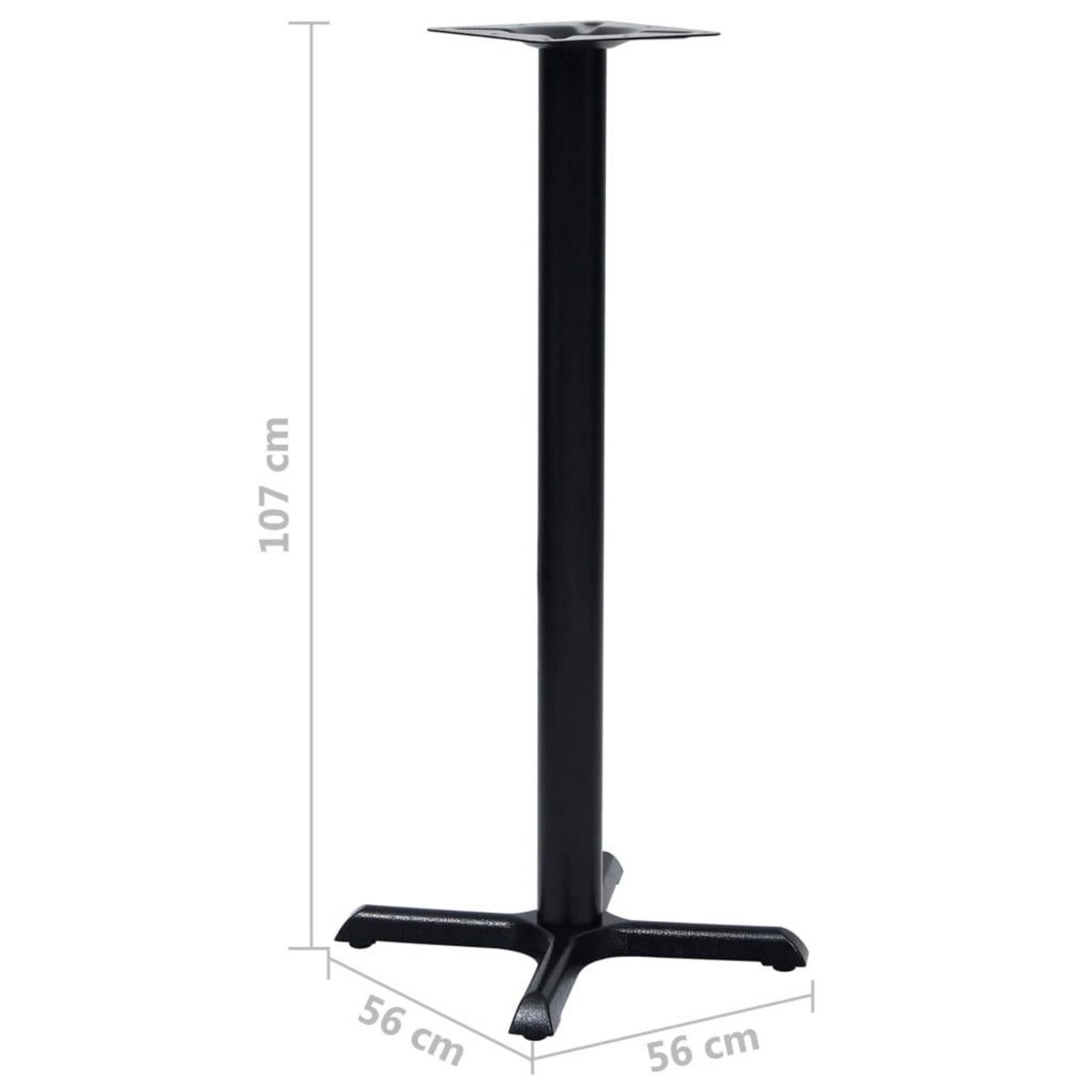 VIDAXL Pied de table de bistro Noir 56x56x107 cm Fonte