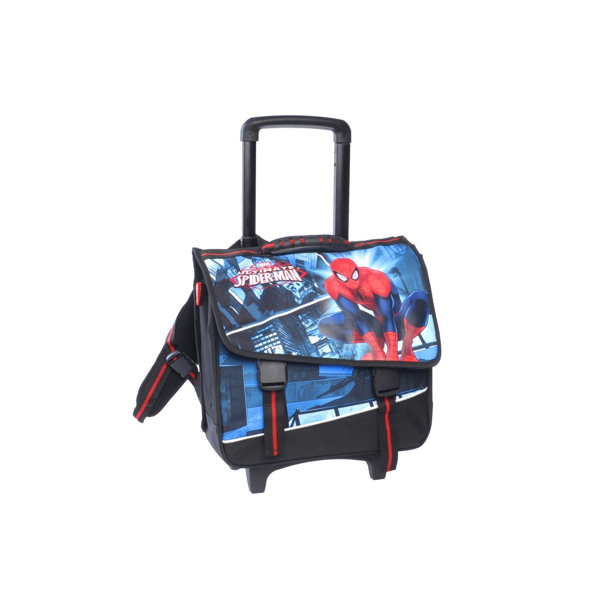 SPIDERMAN Cartable roulettes 38cm bleu pas cher Auchan.fr