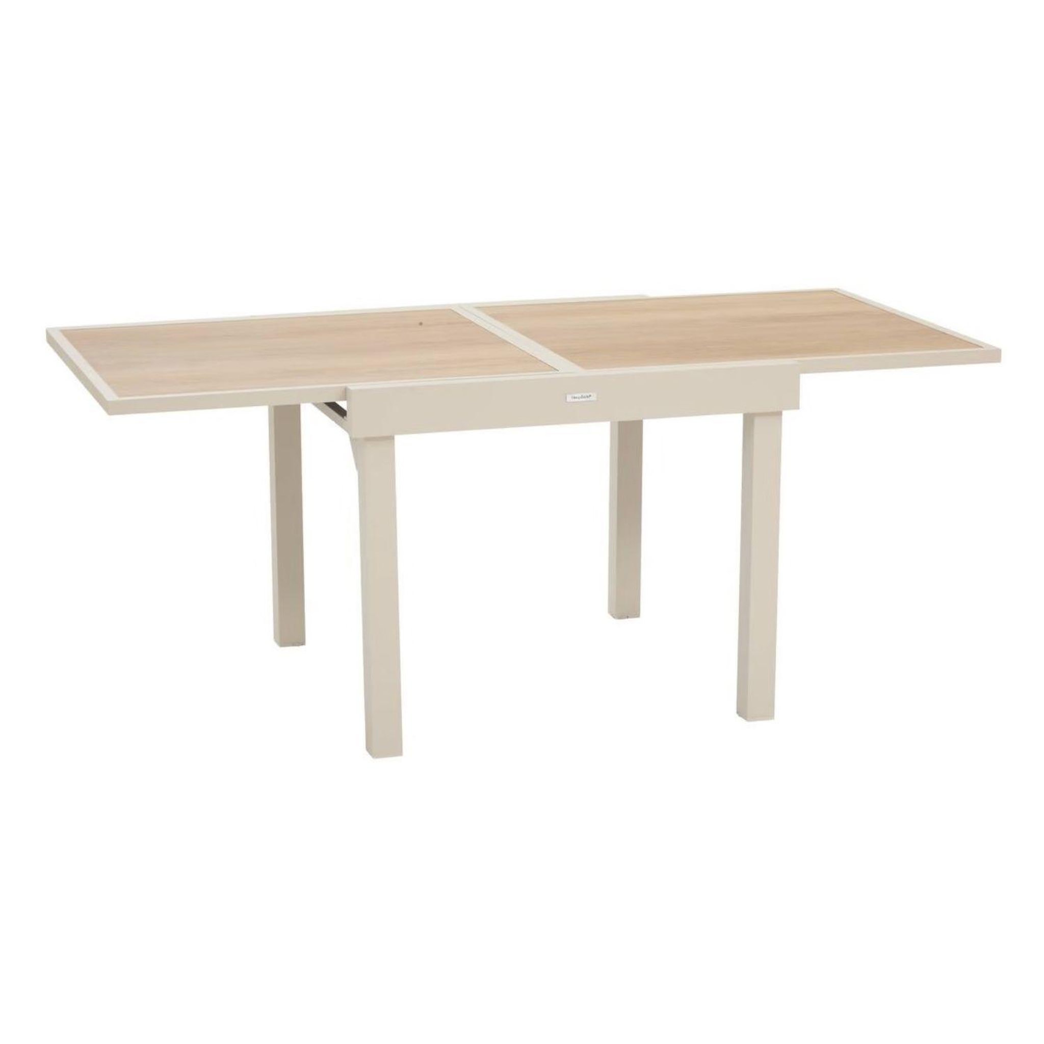 Voir la diapositive 3 : HESPERIDE Table de jardin extensible en aluminium effet bois 8 places PIAZZA