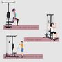 Voir la diapositive 4 : HOMCOM Station de musculation tirage poitrine - lat pulldown machine - bande de résistance, siège réglable - noir