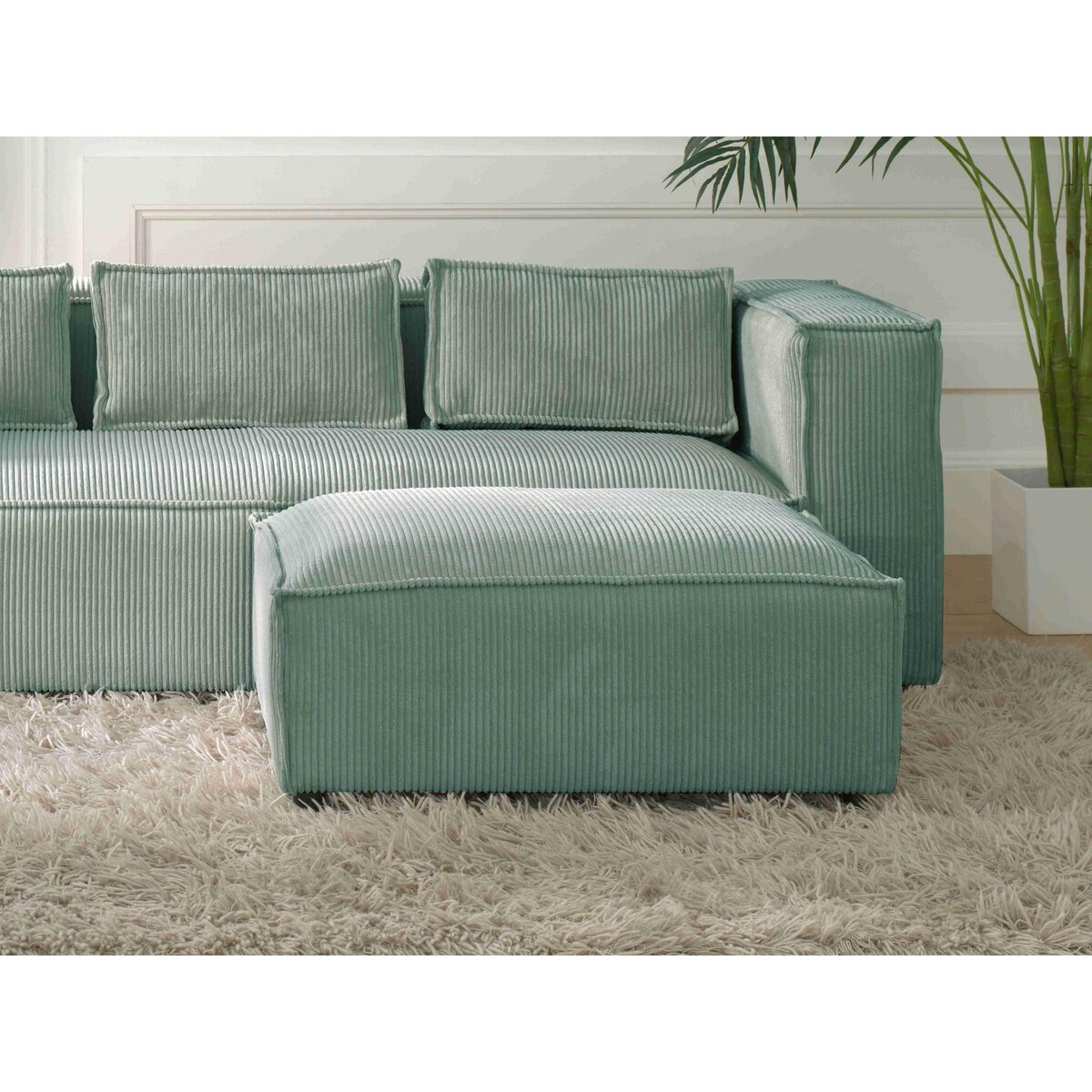 LISA DESIGN Stella - pouf en velours côtelé - style contemporain