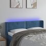 Voir la diapositive 1 : VIDAXL Tete de lit a LED Bleu fonce 147x16x78/88 cm Velours