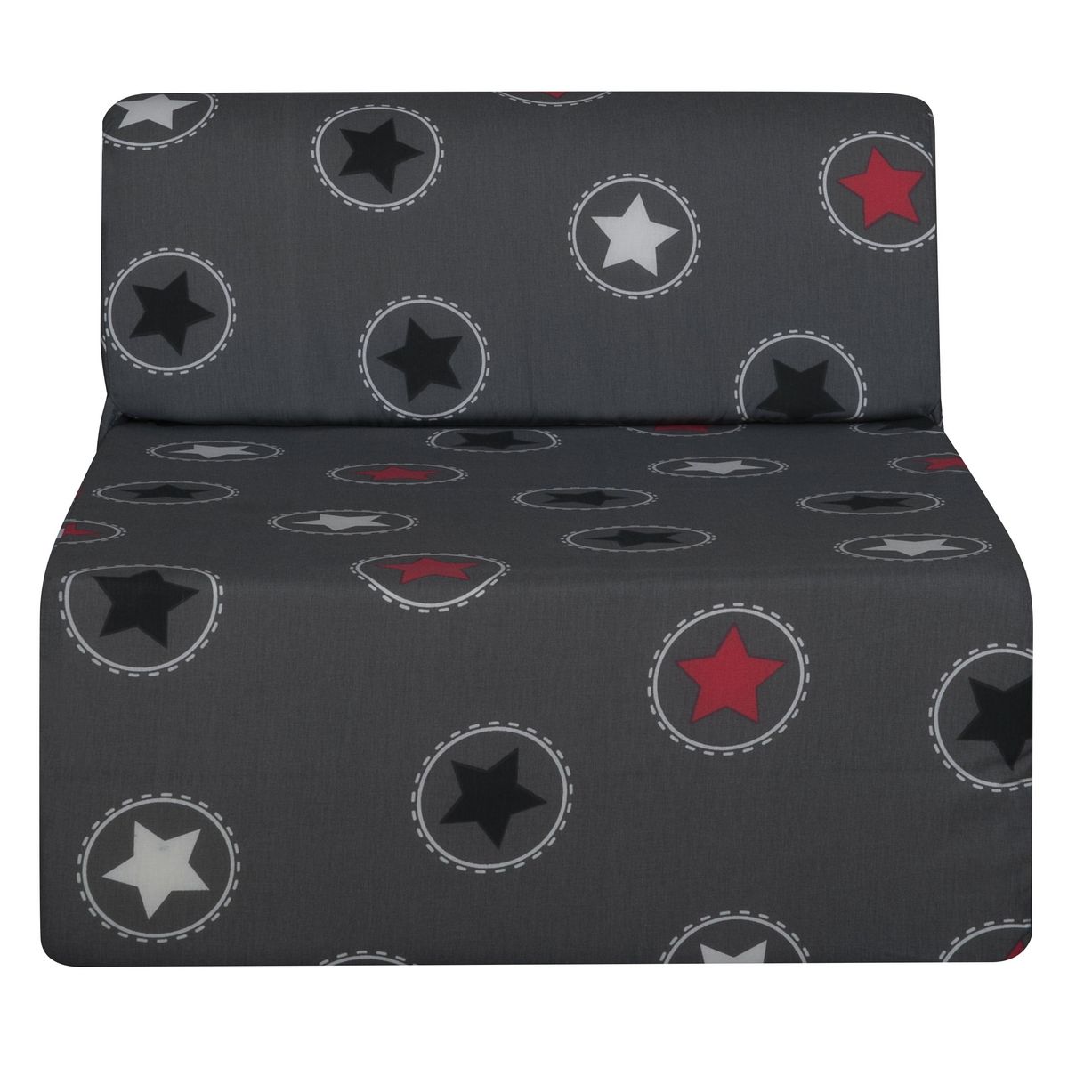 Chauffeuse 1 place STAR tissu gris étoiles 