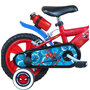 Voir la diapositive 2 : Marvel Vélo enfant - Modèle 12'' Spiderman + Casquepour enfant de 85/100 cm avec stabilisateurs - 2 freins - Plaque décorative avant - Porte bidon