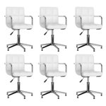 VIDAXL Chaises a manger pivotantes lot de 6 blanc similicuir