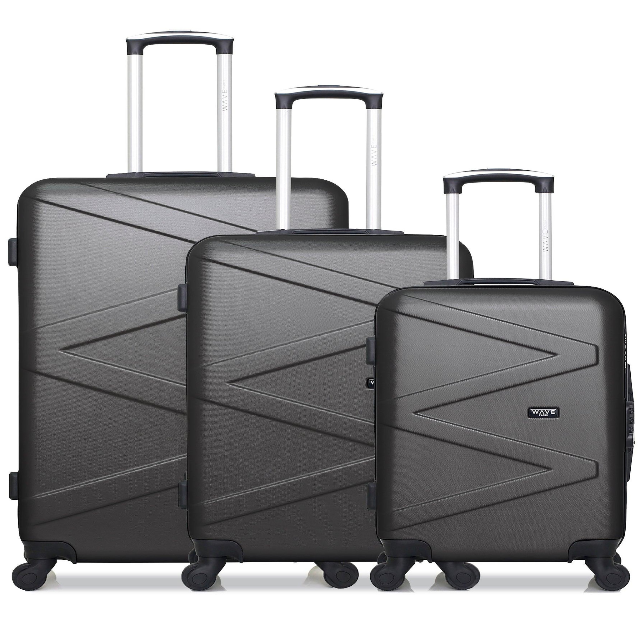 WAVE PARIS Wave paris - lot de 3 - valise grand format, valise weekend et valise cabine amazone