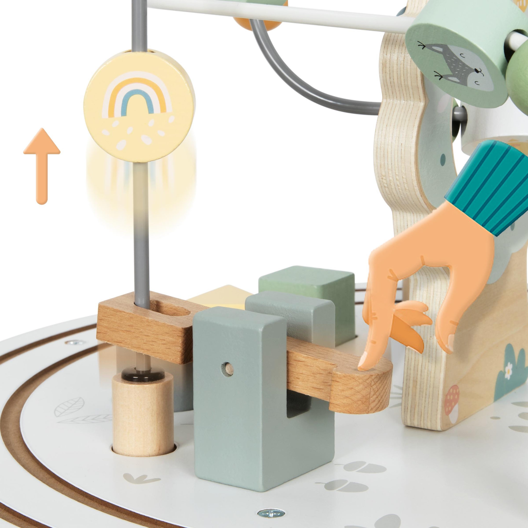 Voir la diapositive 3 : MAMABRUM Table Éveil Sensoriel Montessori en Bois, Jeux Éducatif, Boulier, Train animaux Magnétique, Puzzle