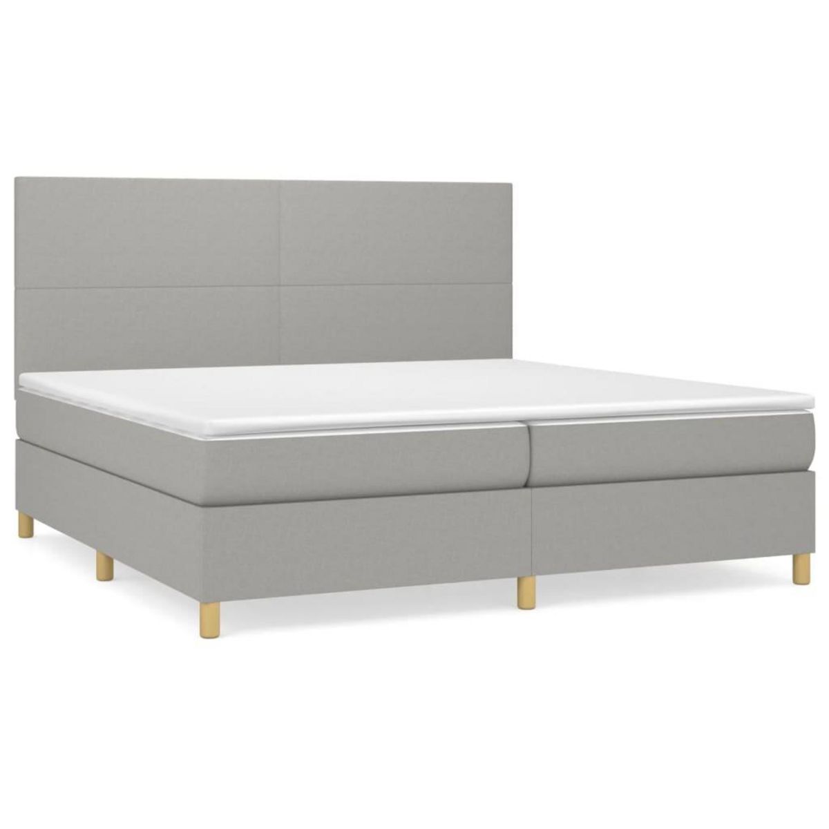 VIDAXL Sommier a lattes de lit avec matelas Gris clair 200x200cm Tissu