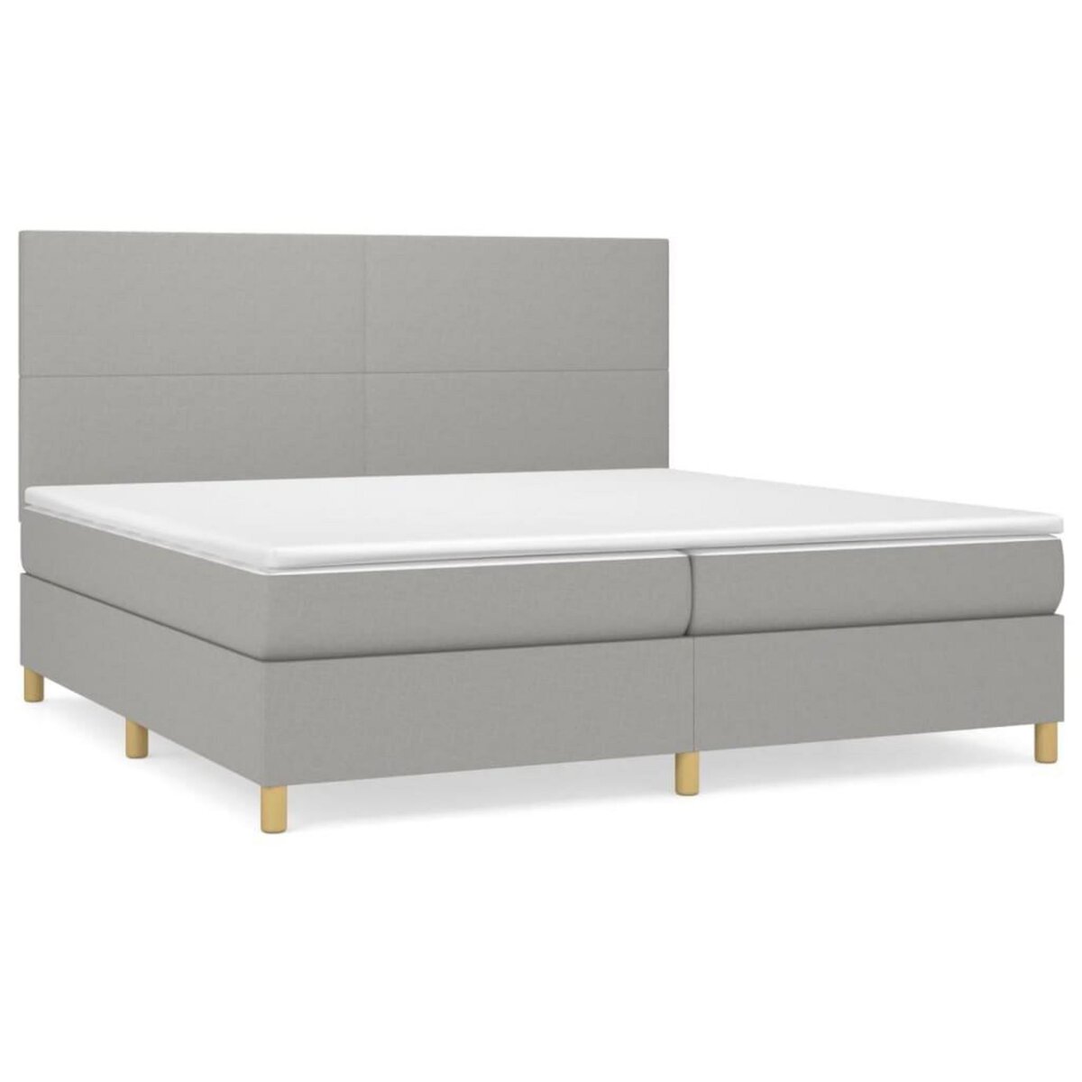 VIDAXL Sommier a lattes de lit avec matelas Gris clair 200x200cm Tissu