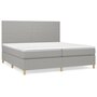 Voir la diapositive 2 : VIDAXL Sommier a lattes de lit avec matelas Gris clair 200x200cm Tissu