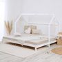 Voir la diapositive 2 : HomeStyle4U Lit Enfant 90x200 cm cabane - matelas sommier