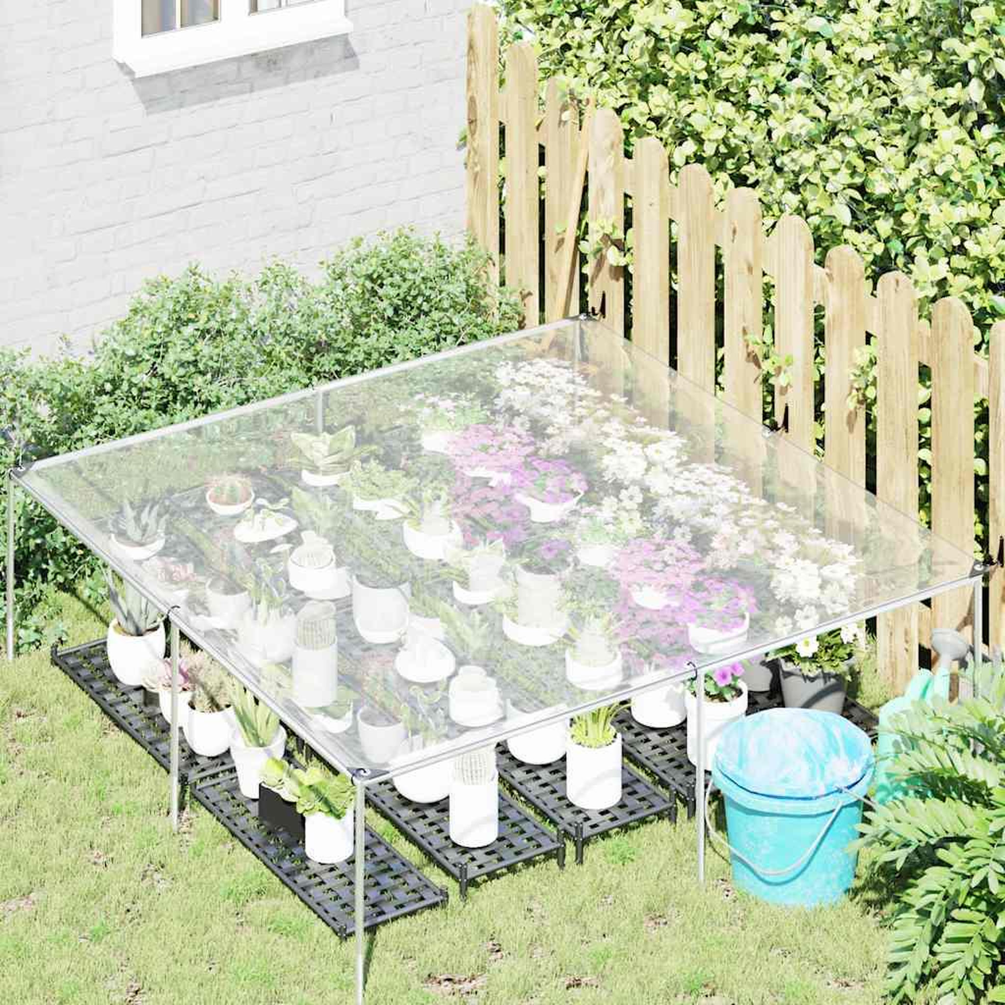 Voir la diapositive 3 : VIDAXL Bache transparente avec œillets 2x2 m polyethylene