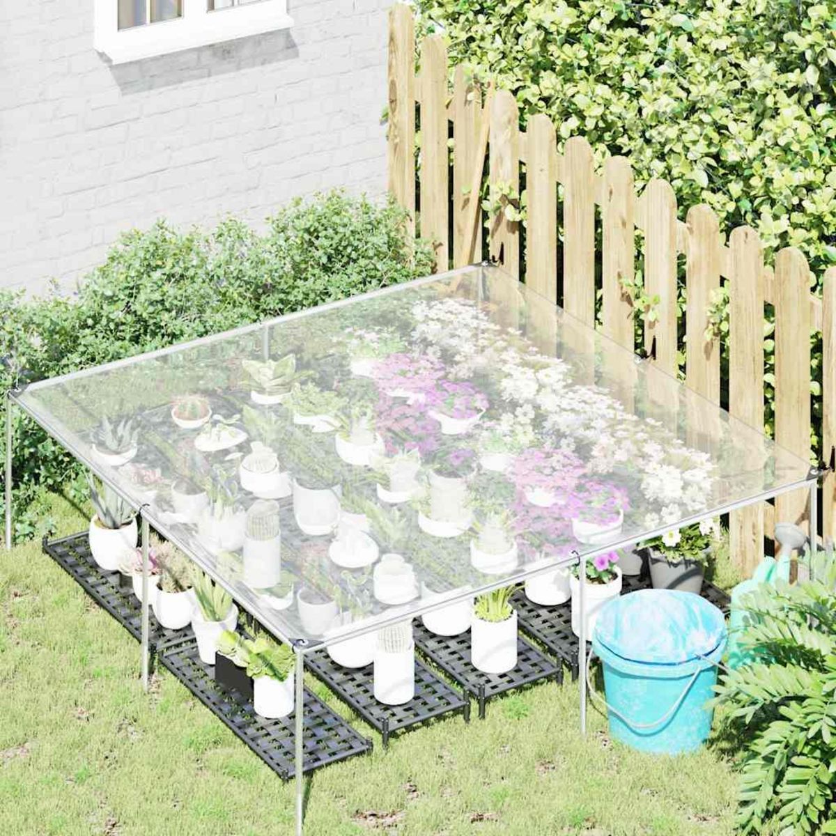 VIDAXL Bache transparente avec œillets 2x2 m polyethylene