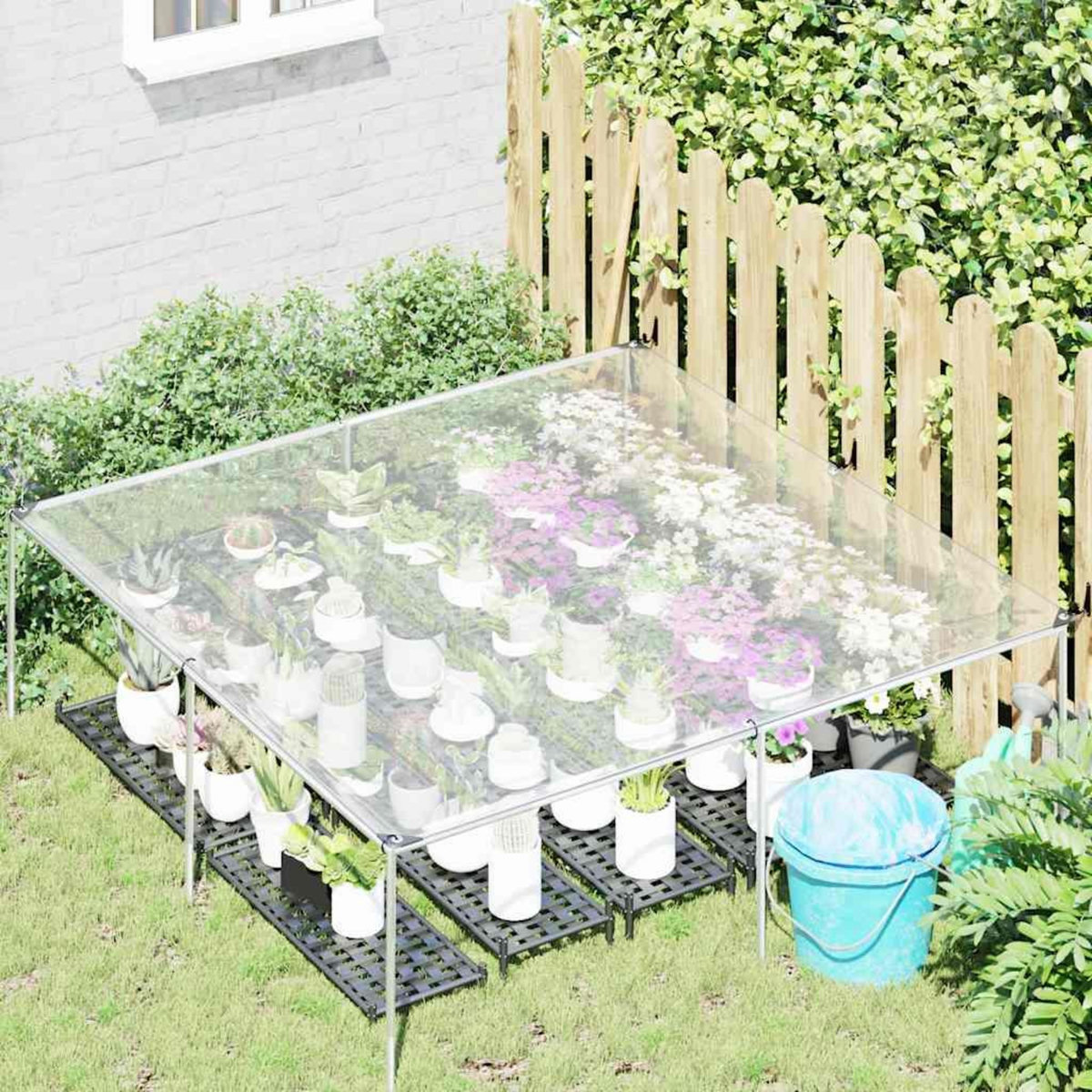 VIDAXL Bache transparente avec œillets 2x2 m polyethylene