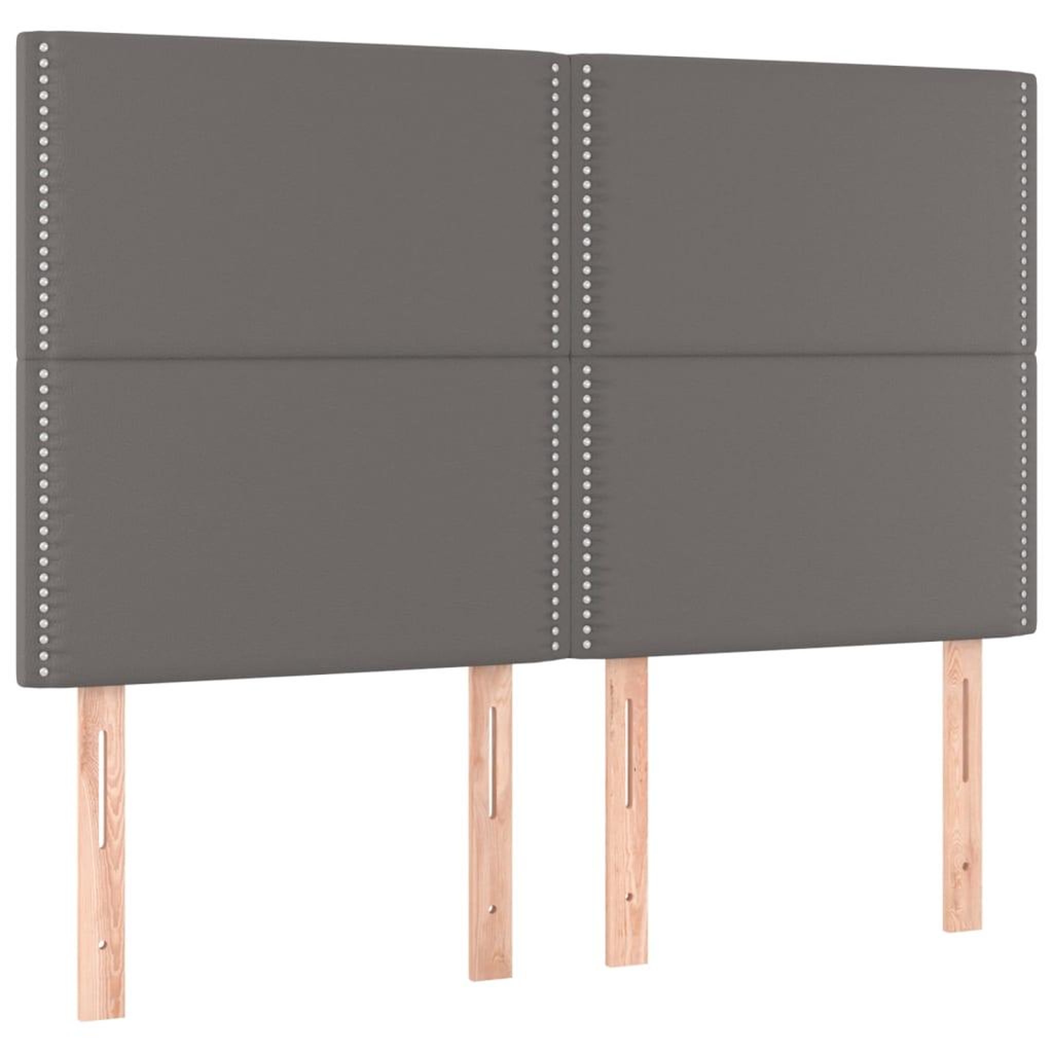 Voir la diapositive 4 : VIDAXL Tete de lit a LED Gris 144x5x118/128 cm Similicuir