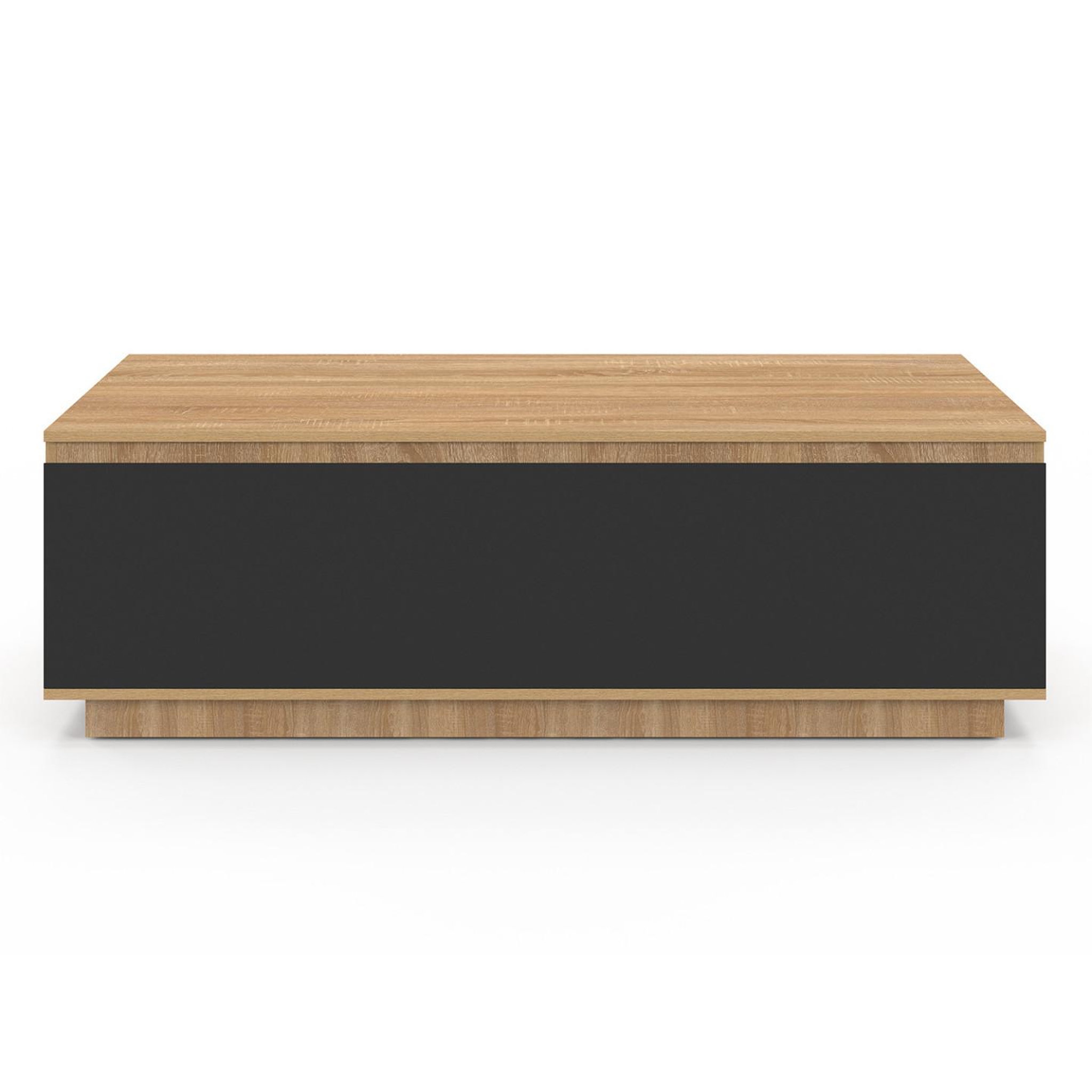 Voir la diapositive 3 : ID MARKET Table basse tomi 110 cm avec porte façon hêtre et noir