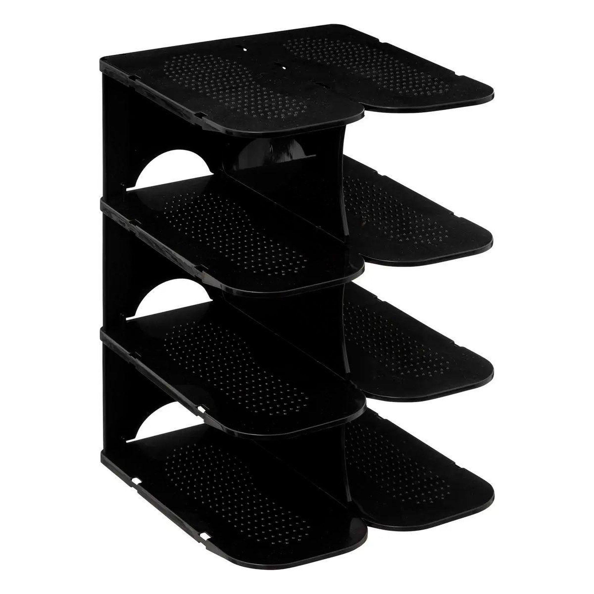 FIVE Range-chaussures empilable  4 paires  37cm noir