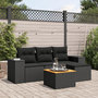 Voir la diapositive 1 : VIDAXL Salon de jardin 5 pcs avec coussins noir resine tressee
