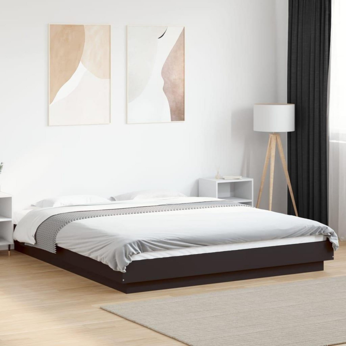 VIDAXL Cadre de lit sans matelas noir 160x200 cm