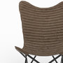 Voir la diapositive 6 : MAISON PAVANE Fauteuil papillon en cuir de chèvre marron-Octave