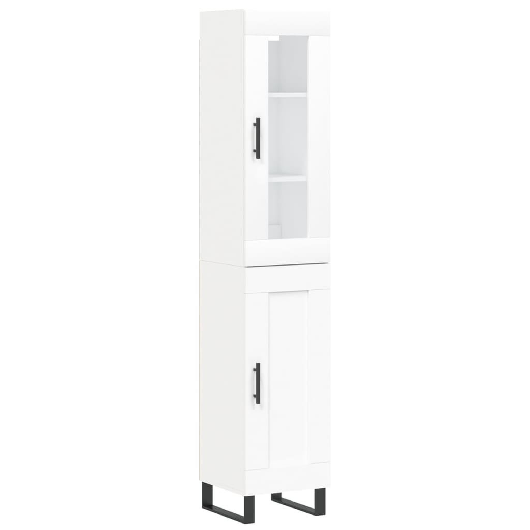 Voir la diapositive 2 : VIDAXL Buffet haut Blanc 34,5x34x180 cm Bois d'ingenierie