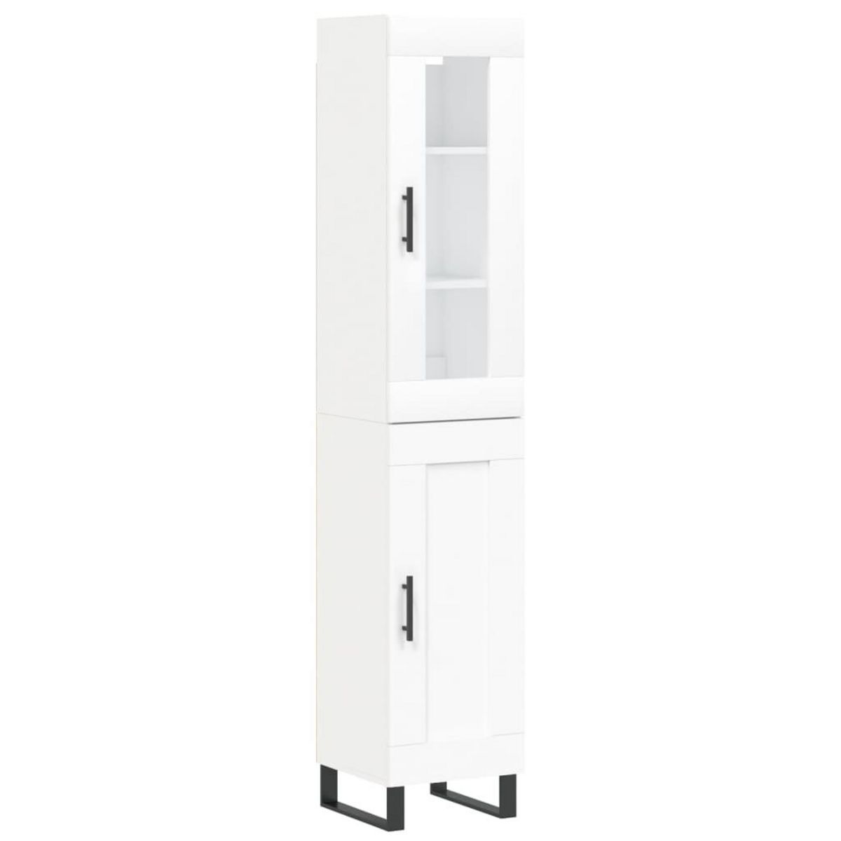 VIDAXL Buffet haut Blanc 34,5x34x180 cm Bois d'ingenierie