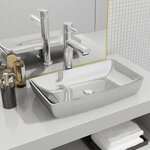 VIDAXL Lavabo 71 x 38 x 13,5 cm Ceramique Argente