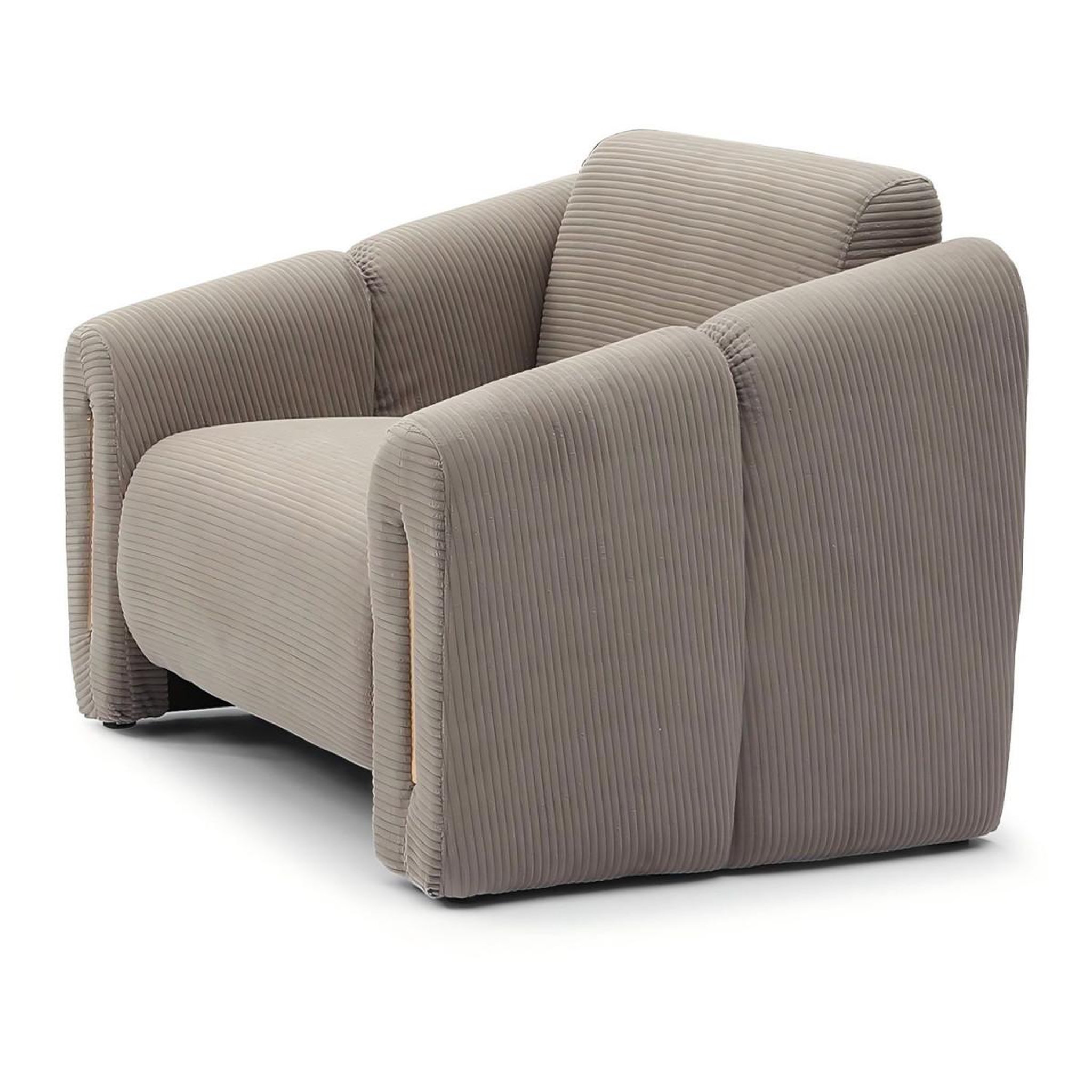 Voir la diapositive 3 : Paris Prix Fauteuil design en velours côtelé  maxine  92cm taupe