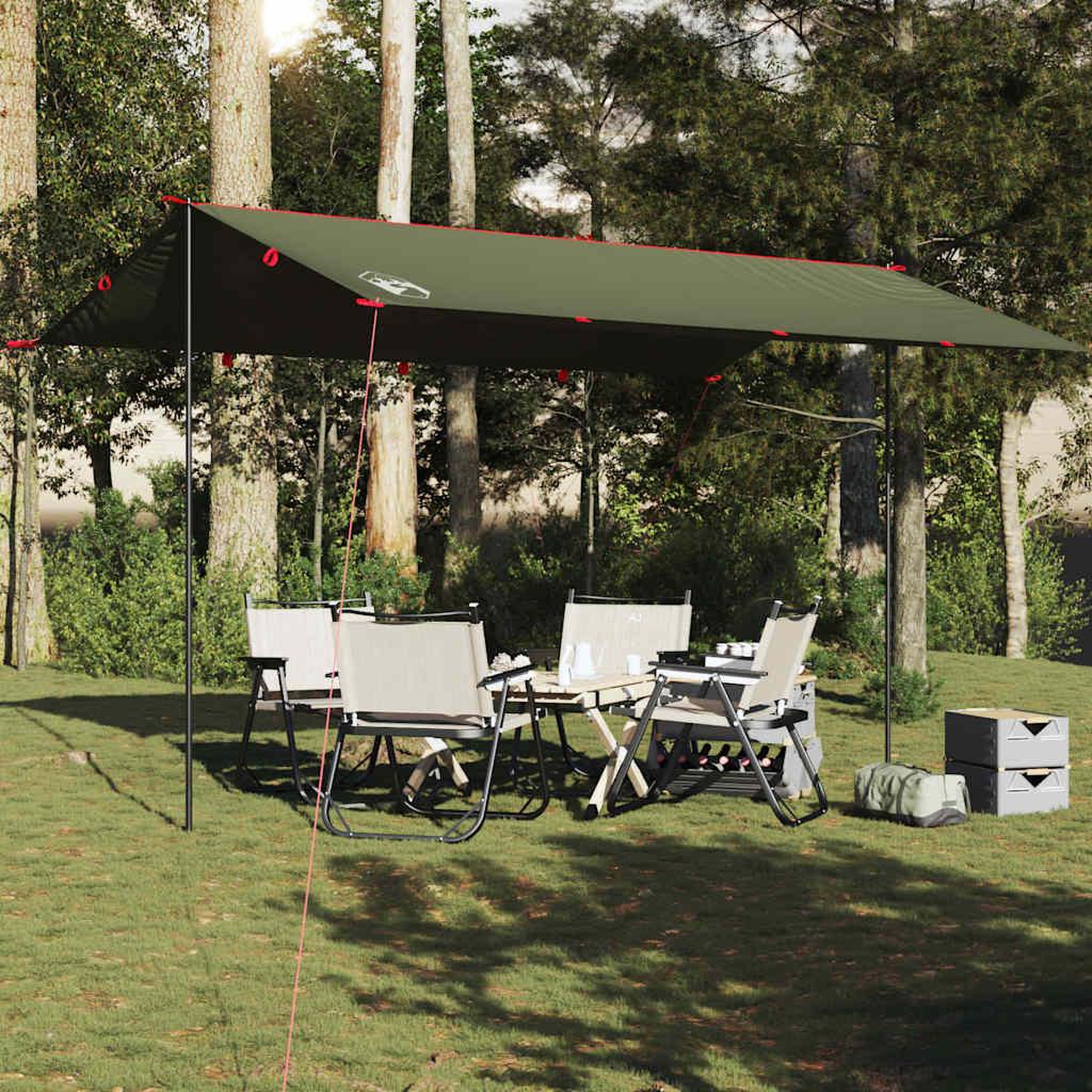 Voir la diapositive 3 : VIDAXL Bache de camping vert olive 506x306 cm impermeable