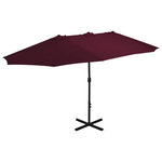 VIDAXL Parasol d'exterieur avec mat en aluminium rouge bordeaux