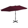 Voir la diapositive 1 : VIDAXL Parasol d'exterieur avec mat en aluminium rouge bordeaux