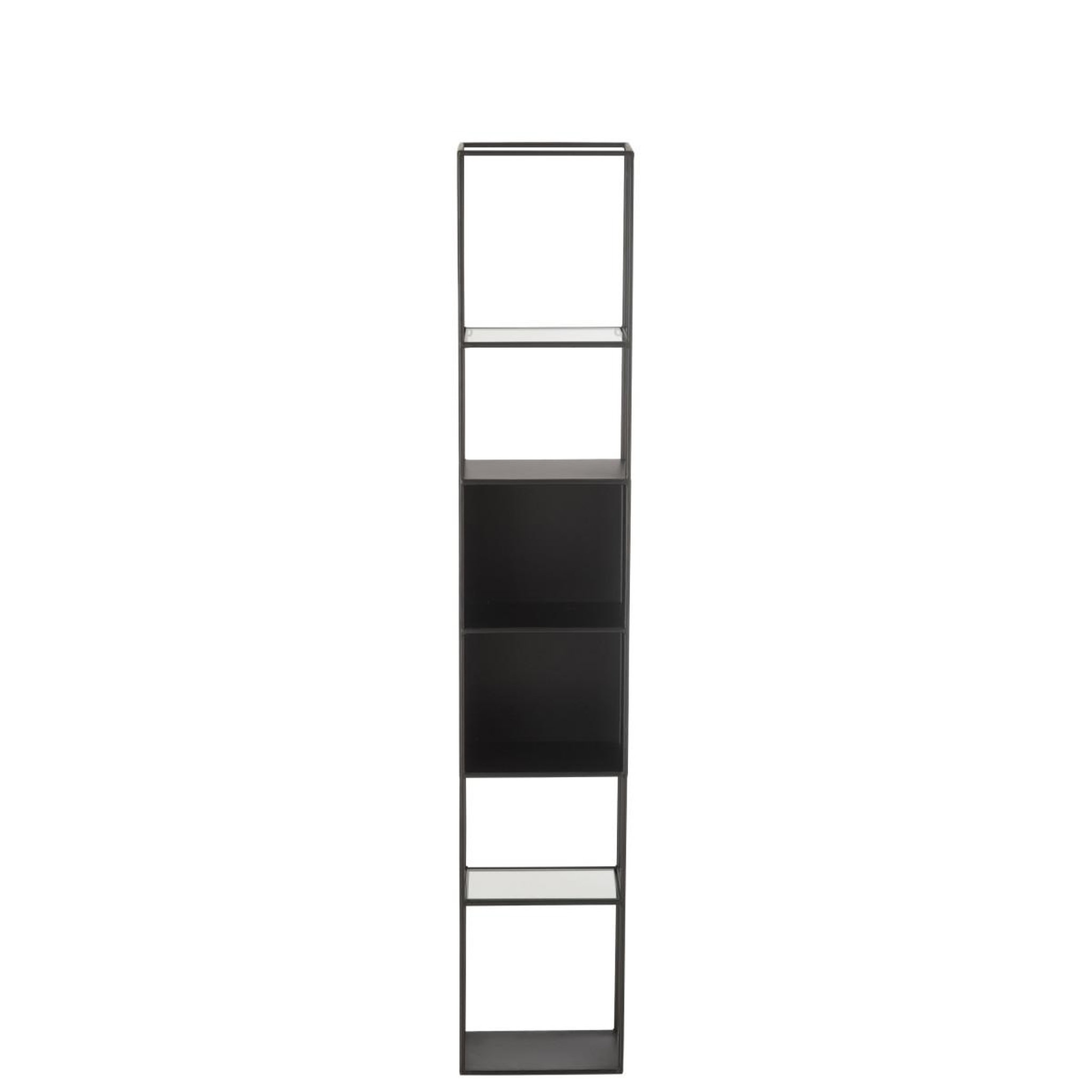 Voir la diapositive 2 : J-LINE Étagère 6 niveaux en métal  maryanne  140cm noir