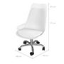 Voir la diapositive 4 : Rendez vous déco Chaise de bureau blanche sur roulettes - Skandi