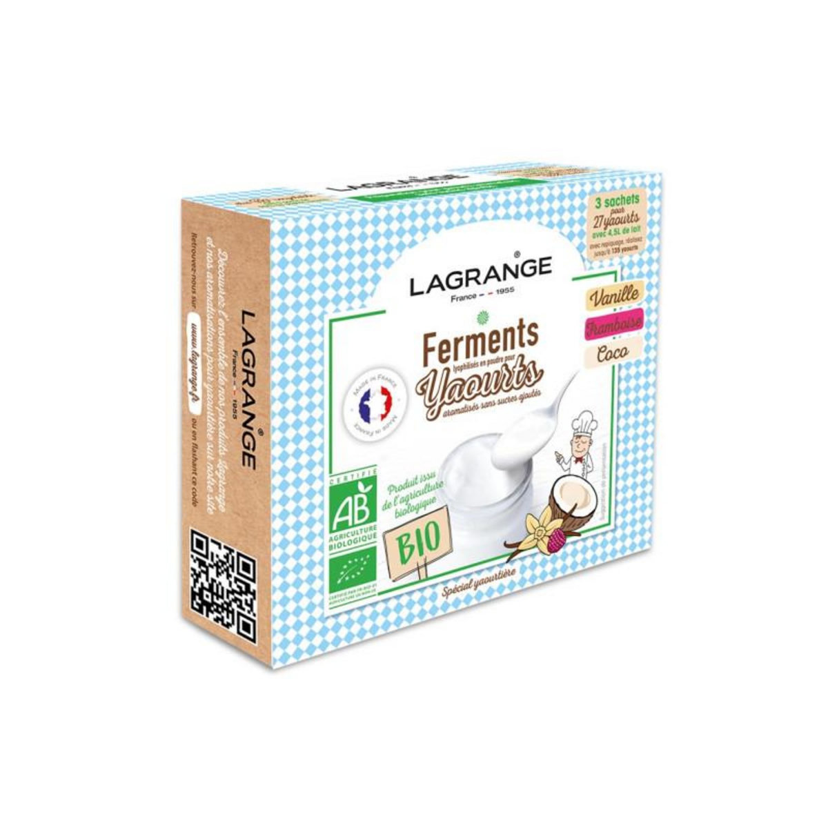 LAGRANGE Accessoires yaourtière Lagrange Ferments pour yaourts aromatises sans sucres ajoutes 385004