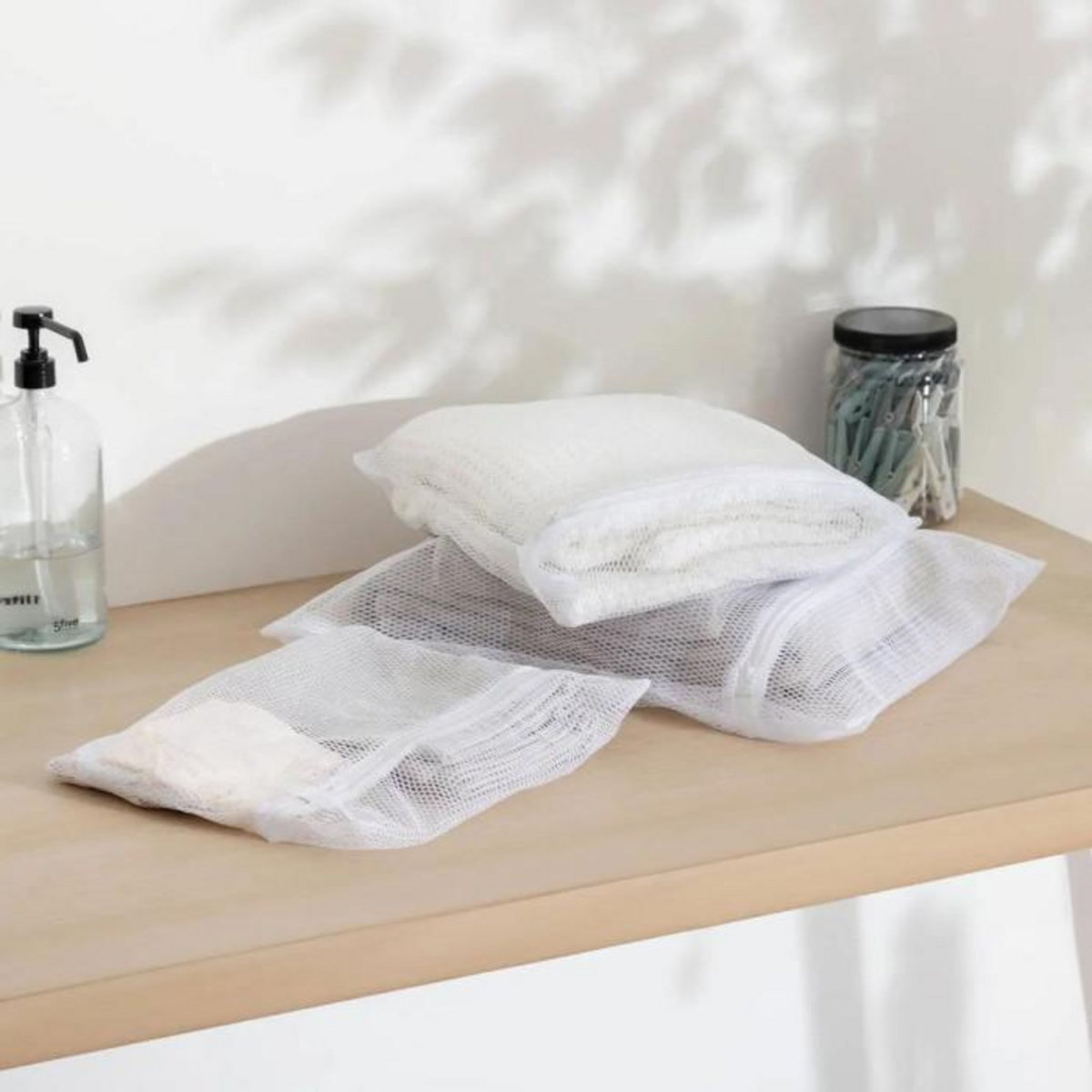 FIVE Lot de 3 Filets à Linge  Délicat  50cm Blanc