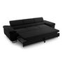 Voir la diapositive 3 : BEST MOBILIER Pablo - canapé 3 places - convertible avec têtières réglables - en velours côtelé