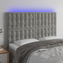 Voir la diapositive 1 : VIDAXL Tete de lit a LED Gris clair 144x5x118/128 cm Velours