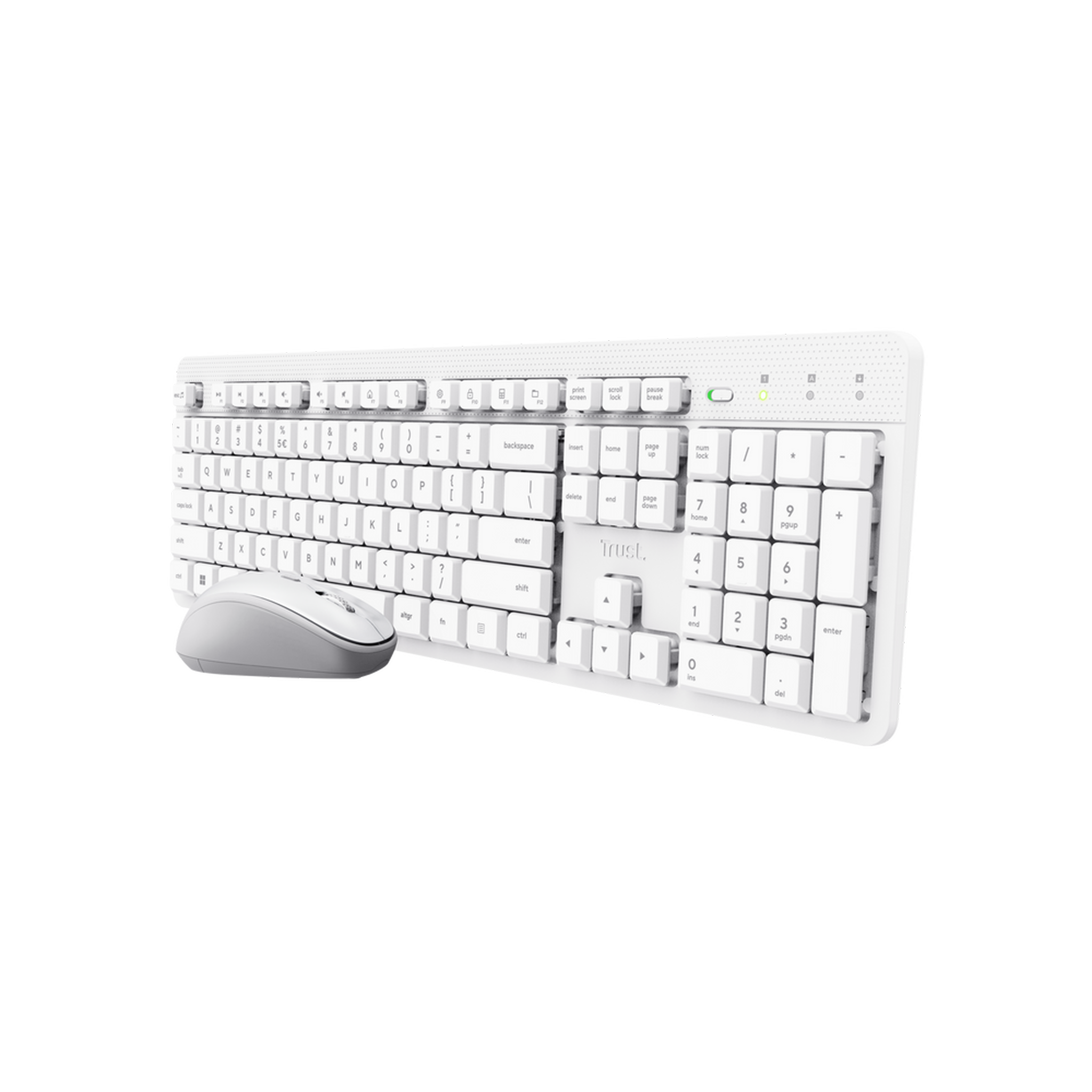 Voir la diapositive 2 : Trust Ensemble clavier sans fil RF AZERTY français + souris ambidextre Ody II blancs